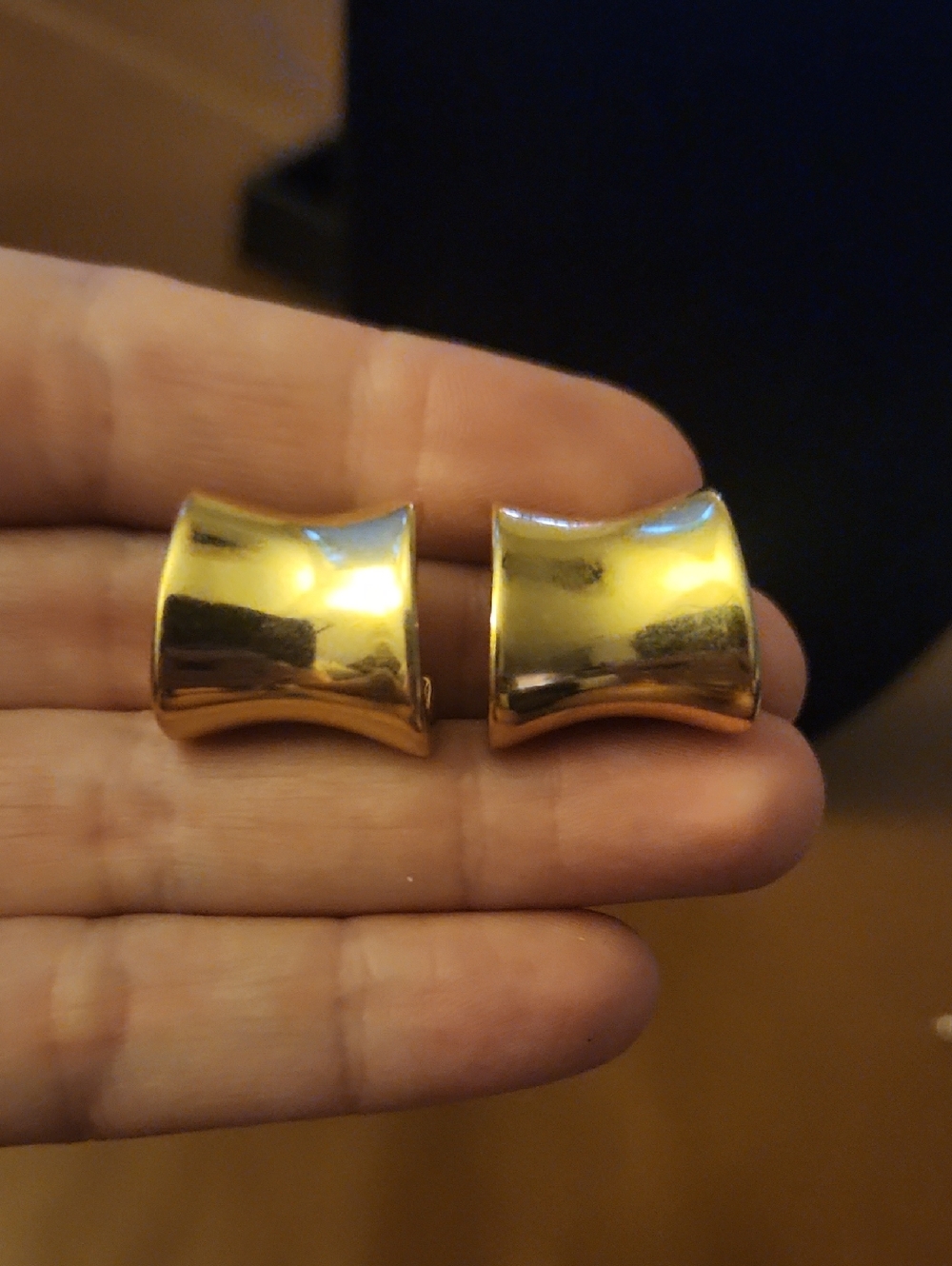 Monet Gold-Tone Curved Pierced Earrings